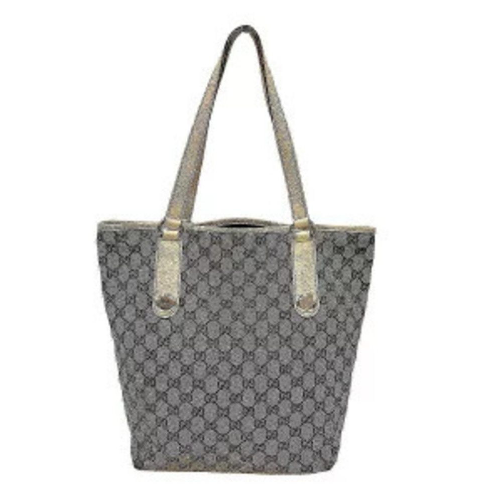 Gucci GG Canvas Charmy Tote monogram canvas dual shoulder Beige White